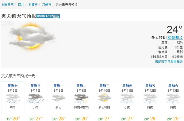 白关镇天气预报更新通知